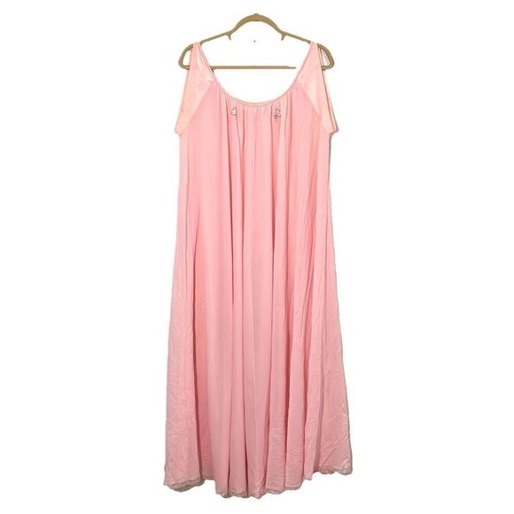 Vintage Nightgown Claire Sandra Lucie Ann Beverly Hills Pink Romantic Gown S - Picture 1 of 9